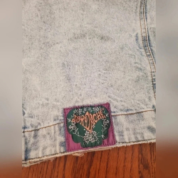 JORDACHE - VINTAGE 90s Acid Qash Cropped Denim & Lace Jacket - Picture 6 of 9